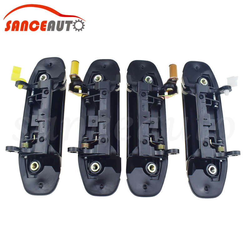 Front Rear Outside Door Handle Black For Mitsubishi Montero 92-00 Pajero 92-98