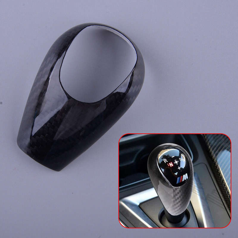1x Carbon Fiber Gear Shift Knob Cover Trim fit for BMW M3 M5 M6 E63 E60 E92