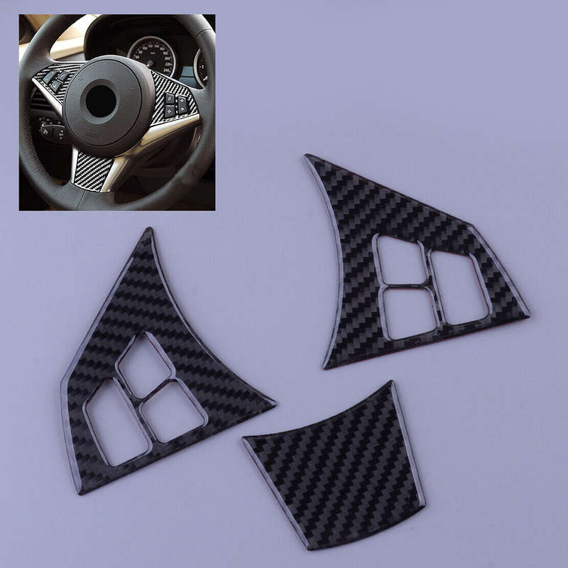 Carbon Fiber Steering Wheel Cover Trim Fit For BMW 6 Series E63 E64 2004-2010