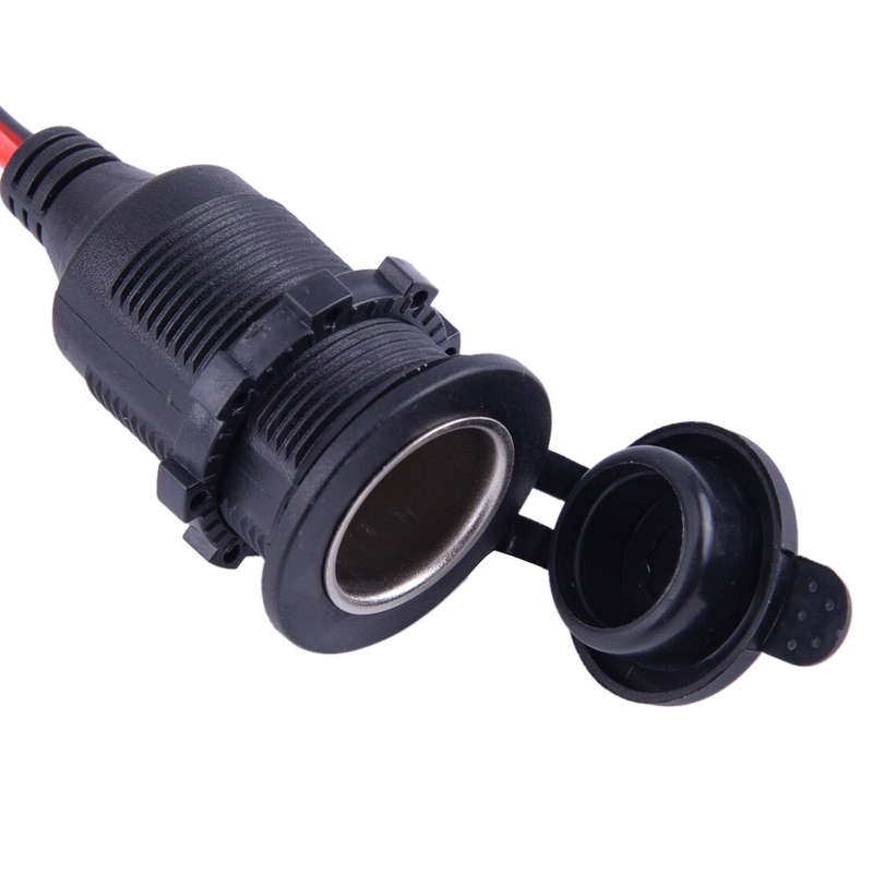 12V Car Cigarette Lighter Female Socket Adapter Cable 95cm with Waterproof Cap