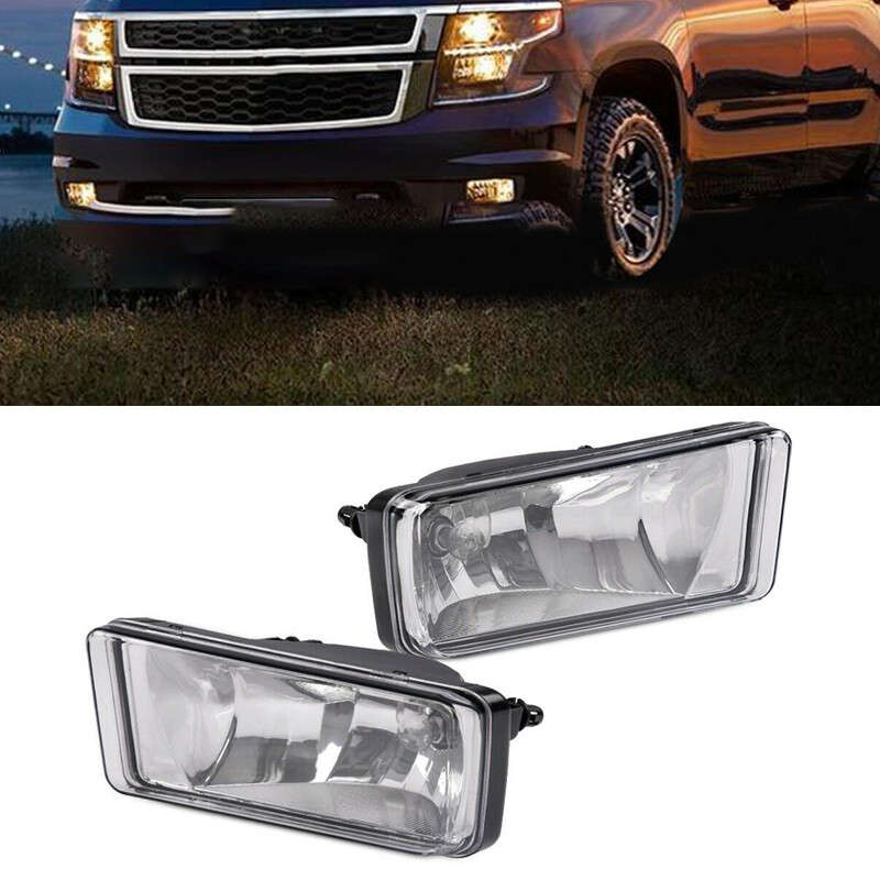 2Pcs Clear Lens Fog Light Lamp Fit for Chevrolet Silverado Suburban Tahoe