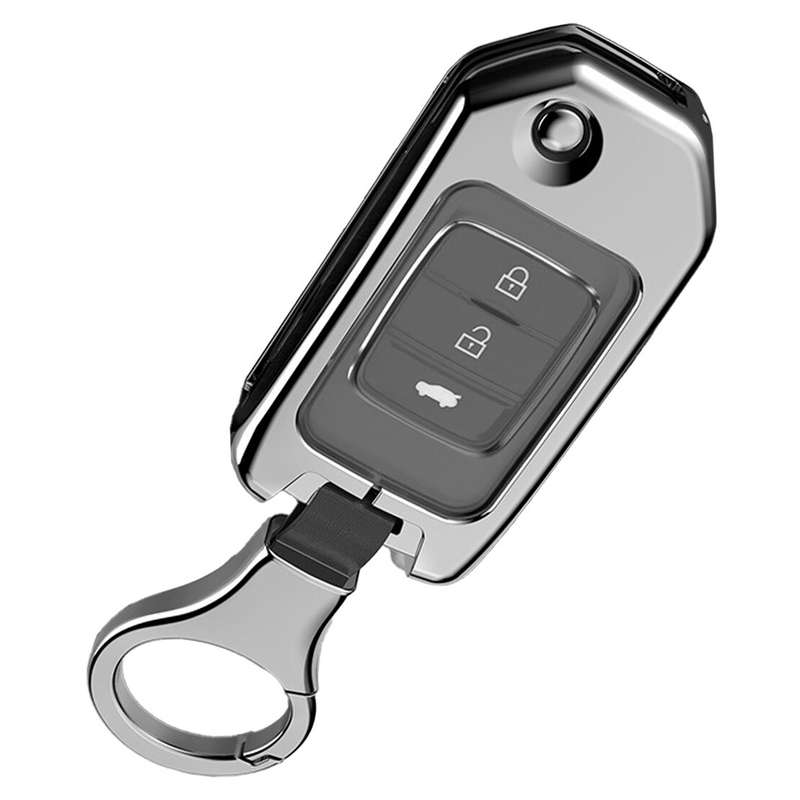 Silver TPU Car Smart Key Fob Cover Case Fit for Honda Civic CRV Odyssey