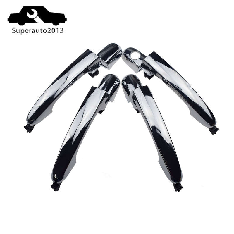 4PCS Front Rear Left Right Outside Door Handle Chrome For 2011-2015 Kia Sorento