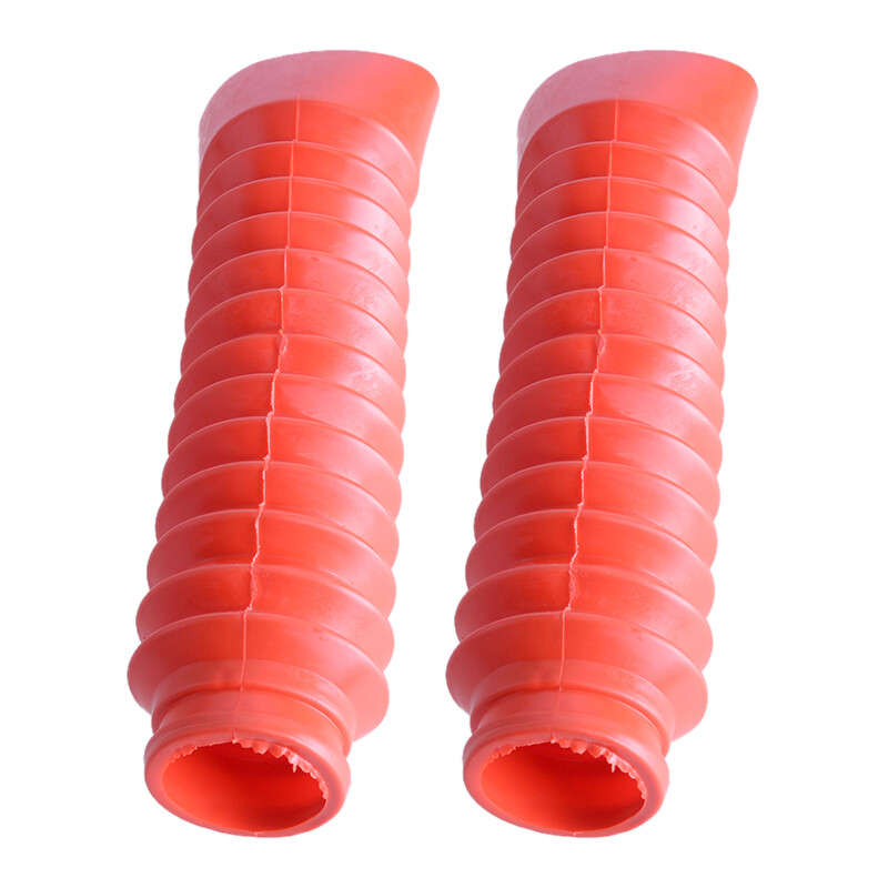 2pcs Red Front Rubber Gaiter Boots Fork Shock Absorber Dust Cover For Motorcycle