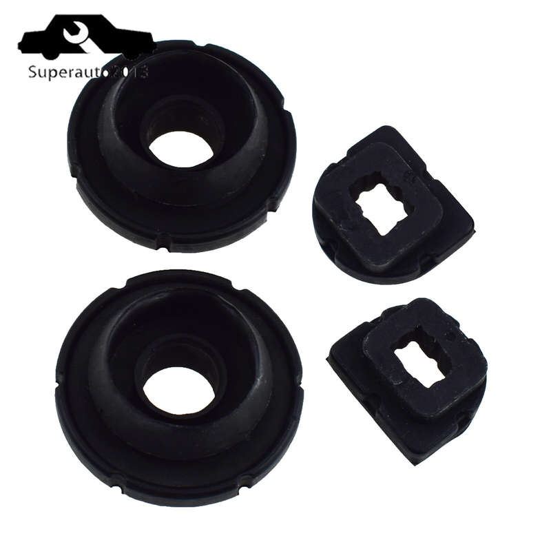 2X Upper & 2X Lower Cushion Bushing Radiator Mount Rubber For Ford Fiesta Mazda