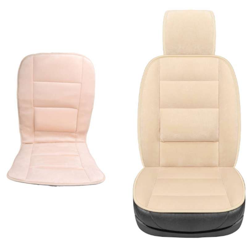 New Front Car Seat Cover Plush Pad Mat Auto Chair Cushion Protector Beige