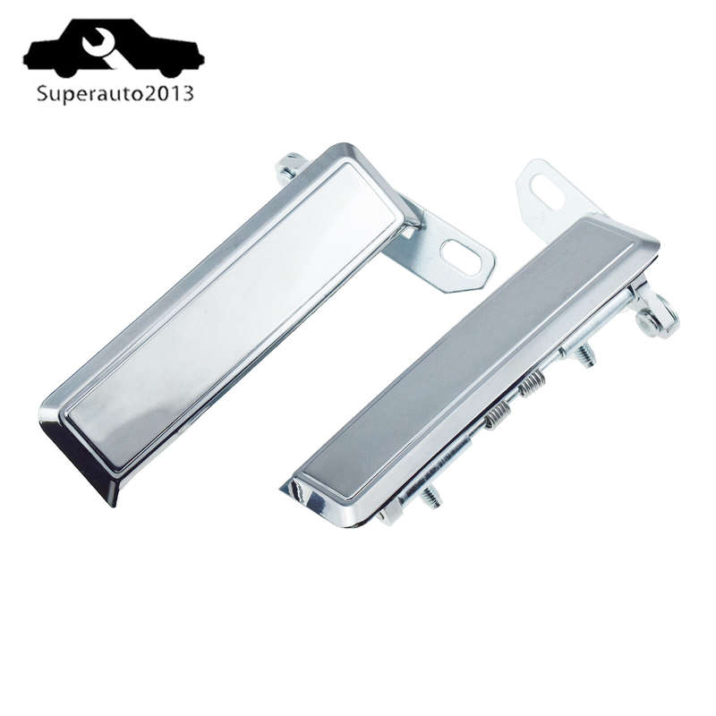 Pair Front Left + Right Door Handles Chrome For 1975-1984 Toyota Land Cruiser