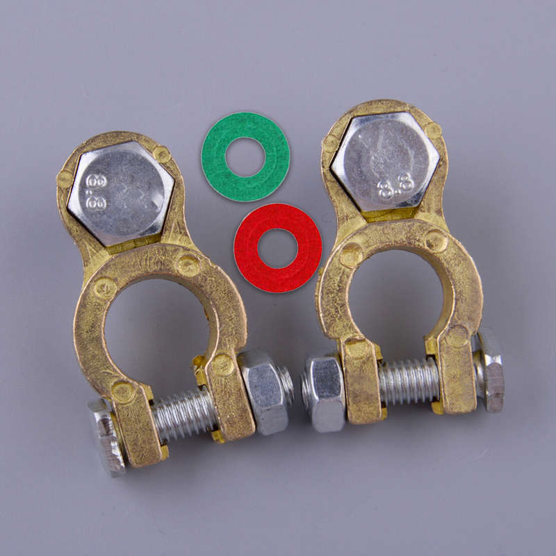 Pair M10 Battery Terminal Connector Cable Clamp Clip Parts Universal New