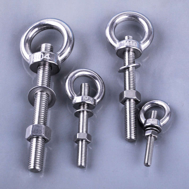 M6/M8/M10/M12 Stainless Steel Lifting Ring EyeBolts Screw Set With Nuts Washers