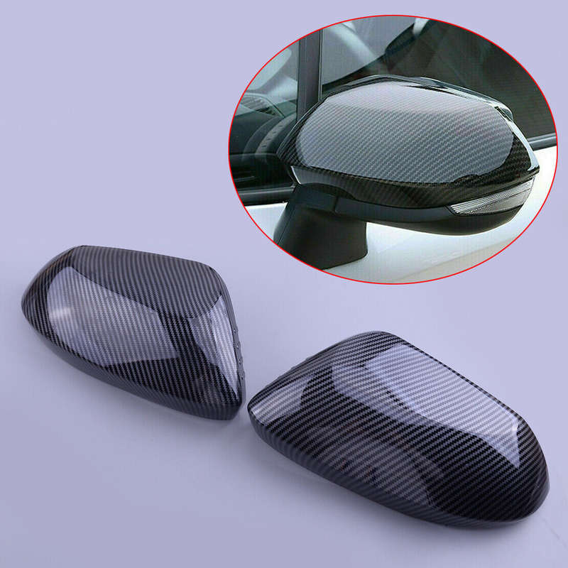 1pair Carbon Fiber Style Side View Mirror Cover Cap Set Fit for Toyota Corolla