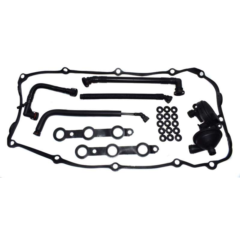 PCV Crankcase Vent Valve Breather Hose & Valve Cover Gasket Kit For BMW E46 325i