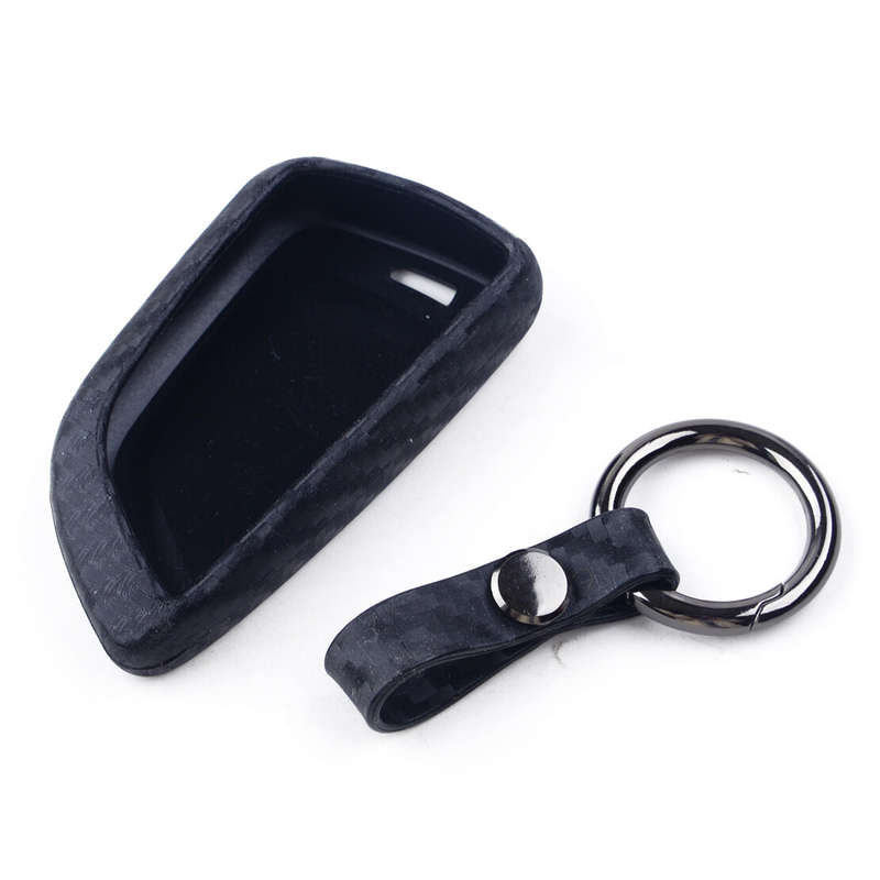 Silicone Car Key Case Shell Cover & Key Fob Clasp Ring Fit for BMW 2 5 6 7 Serie