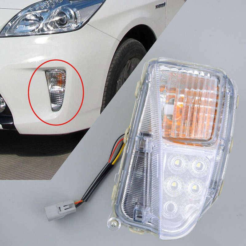 Left LED Front Bumper Fog Light Driving Lamp DRL Fit For Toyota Prius 2012-2015