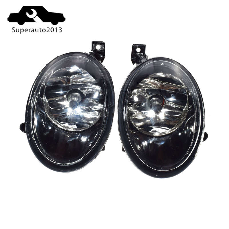 For VW Golf Jetta Tiguan Front Left & Right Bumper Convex Lens Fog Lights Lamps