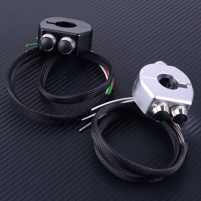 CNC Switch 3 in 1 Motorcycle Handlebar Button Latch Momentary Cafe Racer Custom