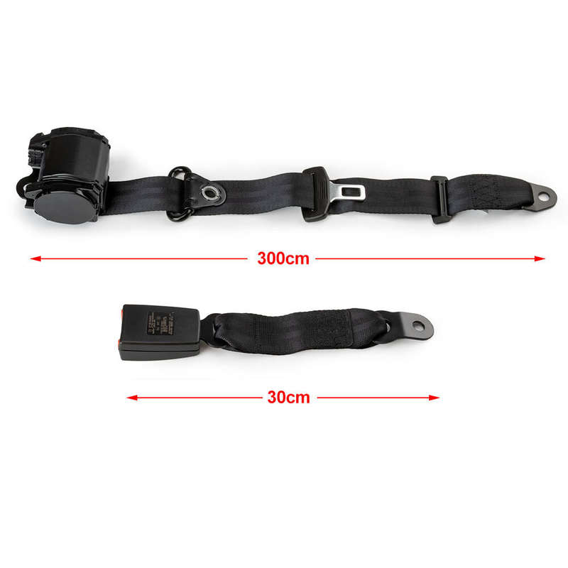 2Pack Universal Lap Seat Belt 3 Point Adjustable Retractable Car Safety Belts