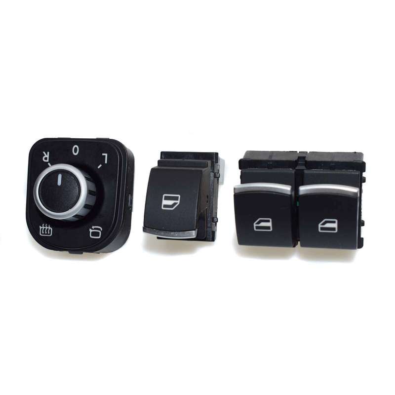 New Set Chrome Electric Power Window Mirror Switch For VW Eos Golf MK5 MK6 GTI