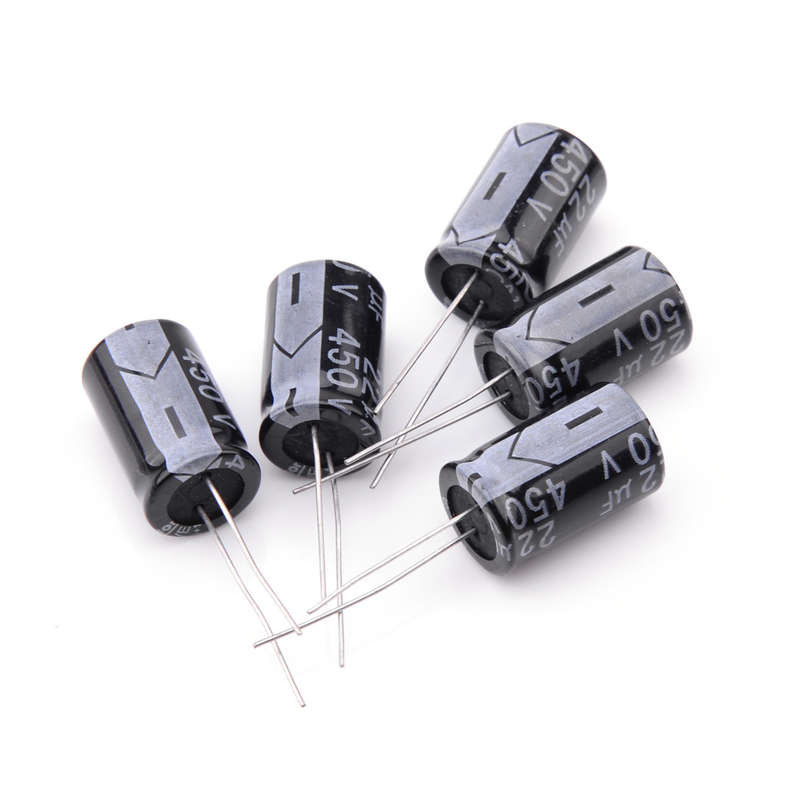 5pcs 450V 22UF Electrolytic Capacitor 13mm 21mm 105C Aluminum Electrolysis