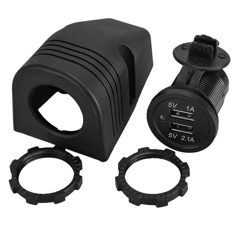 12V 24V Tent Base Dual USB Car Charger Socket Adapter Power Outlet Universal