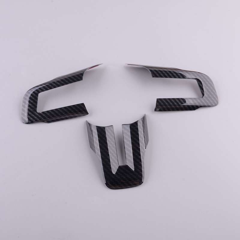 Carbon Fiber Style Steering Wheel Cover Trims Fit For Ford Mustang 15-19