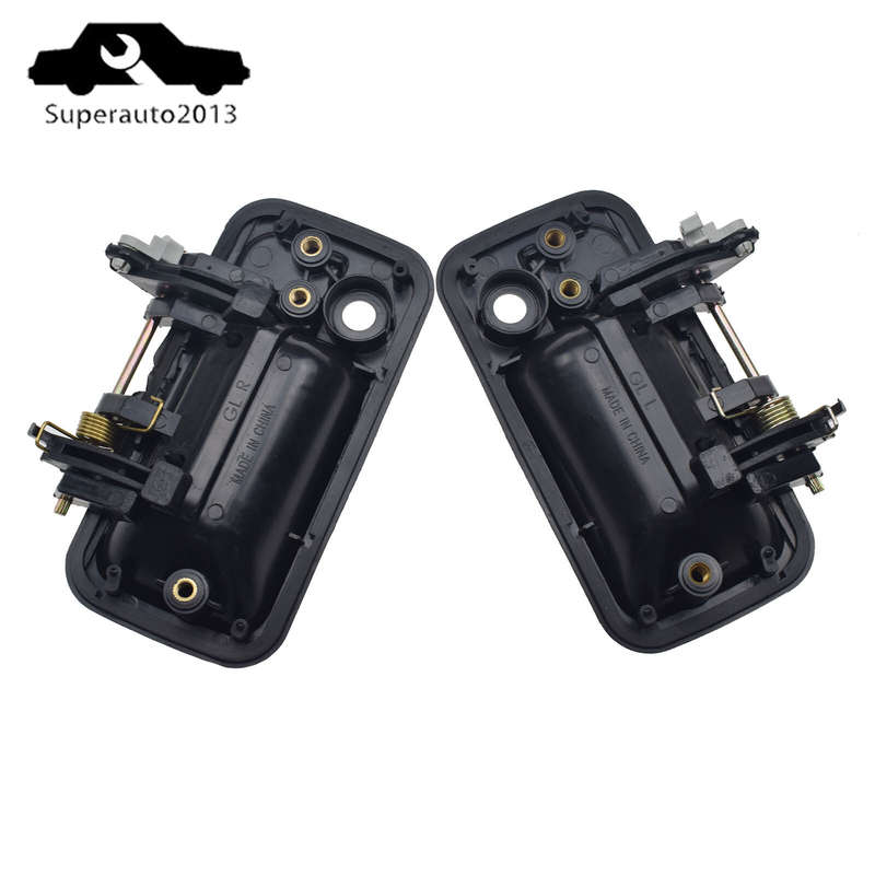 New Pair Front Left Right Exterior Door Handle Black For 1988-1995 Isuzu Pickup