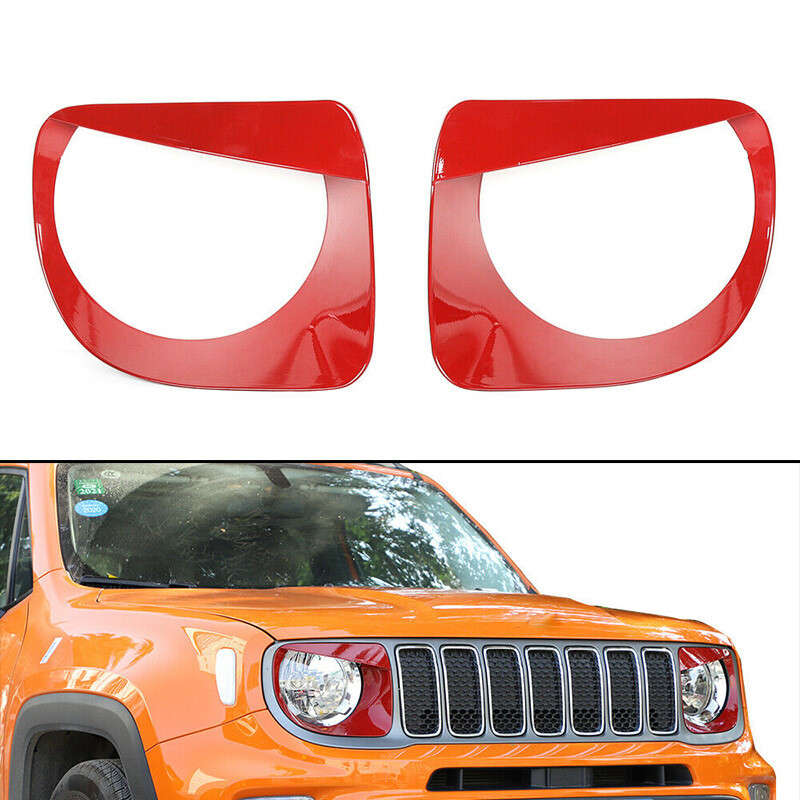 2pcs Bird Style Front Headlight Lamp Cover Trim Fit For Jeep Renegade 2019-2020