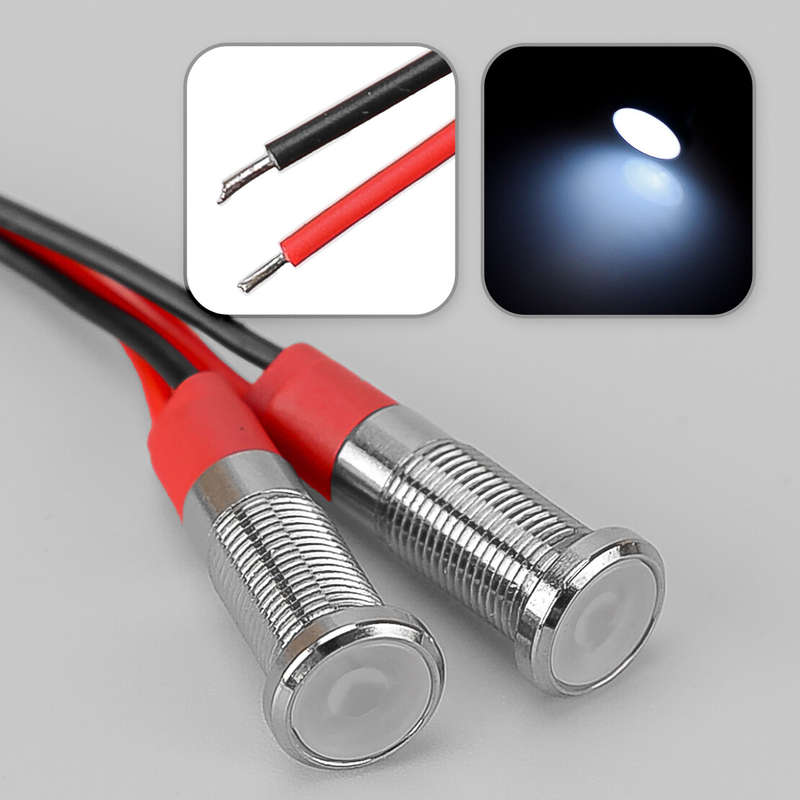 2x Motorcycle 6mm Ultra Small LED Brake Running Tail Light Panel Pilot Lamp
