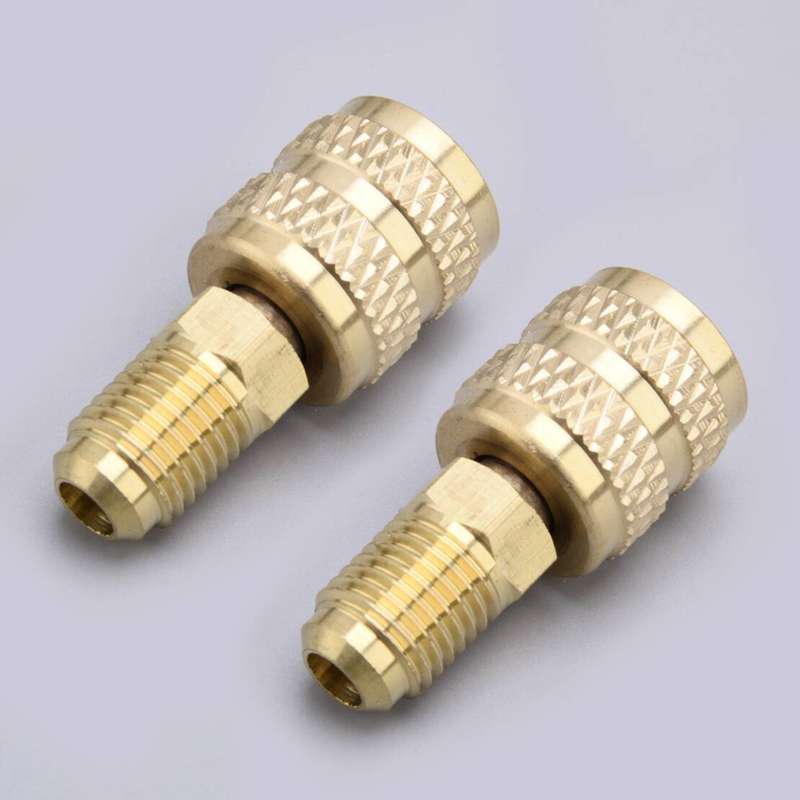 2pcs R32 to R410a Air Conditioning Adapter 1/4" Male SAE to 5/16" Female SAE