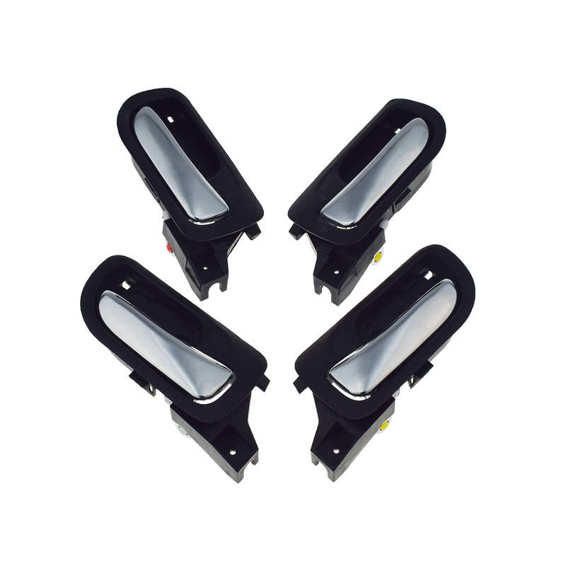 4PCS Interior Door Handle Front Rear Left Right w/Chrome For 03-07 Honda Accord