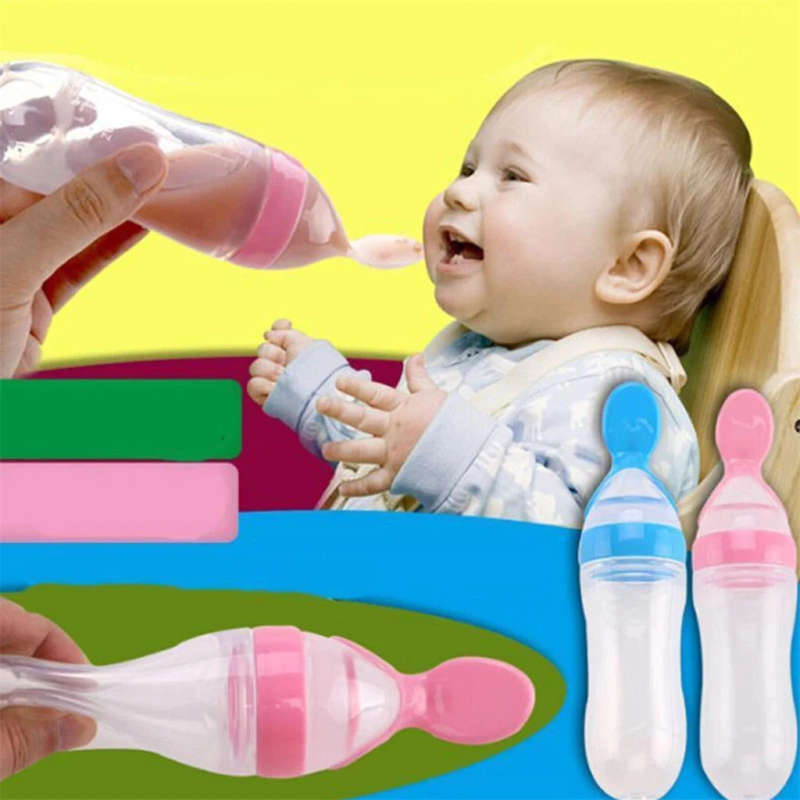 Baby Silicone Squeeze Feeding Bottle
