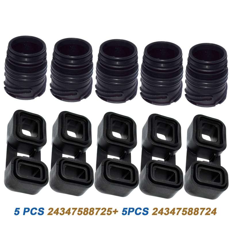 Set 10PCS Sealing Sleeve+Adapter For BMW E88 E90 E60 24347588725 24347588724 New