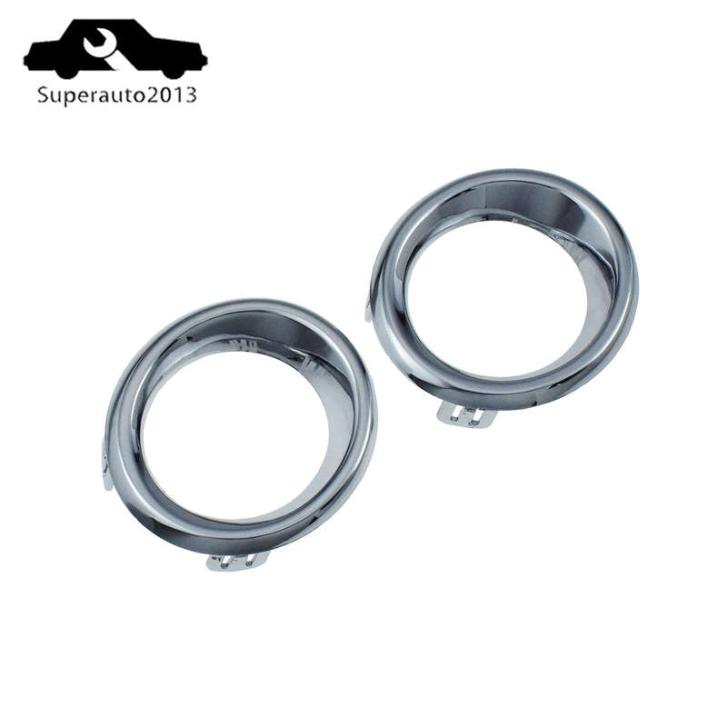 Pair Left & Right Fog Light Trim Chrome For 2014-16 Mazda 3 BJE150C12 BJE150C22