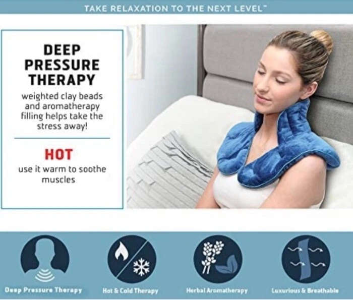 Calming Comfort ThermaComfort Weighted Hot Neck Shoulder Wrap Herbal Aromatherap