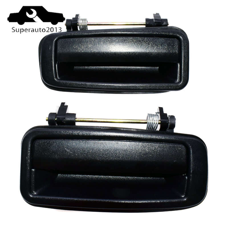 Pair Outside Door Handle Rear Left & Right Black For Toyota Corolla 1988-92 New