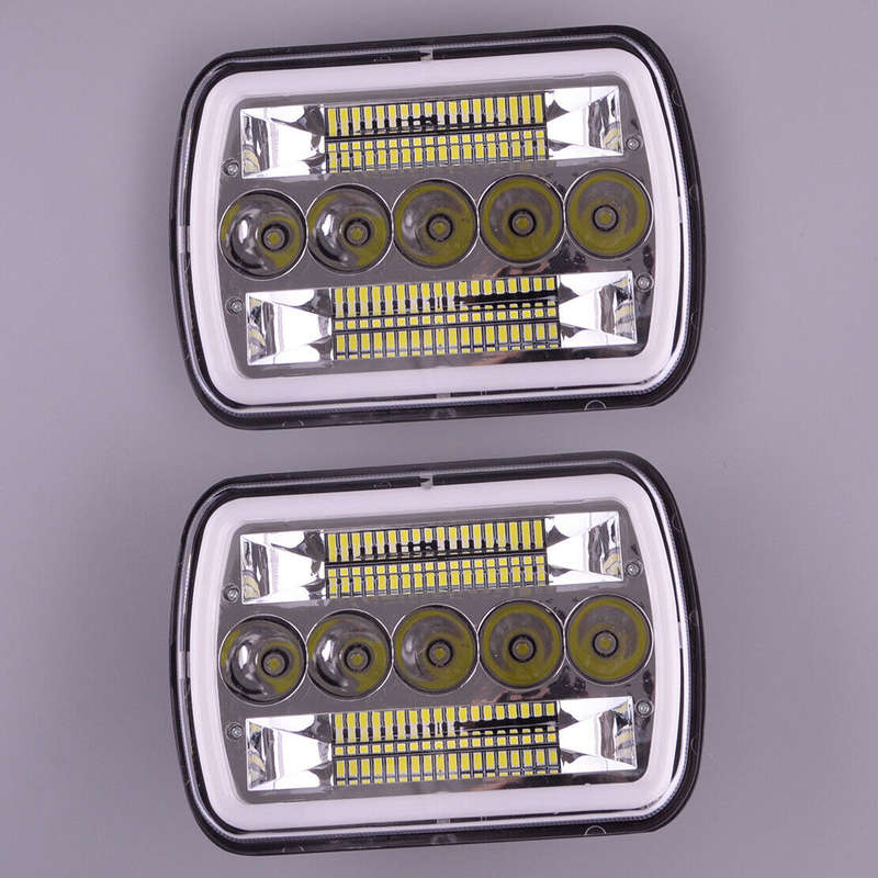 2x Headlights Hi/Lo DRL Daytime Driving Light fit for Jeep Chevy GMC Ford