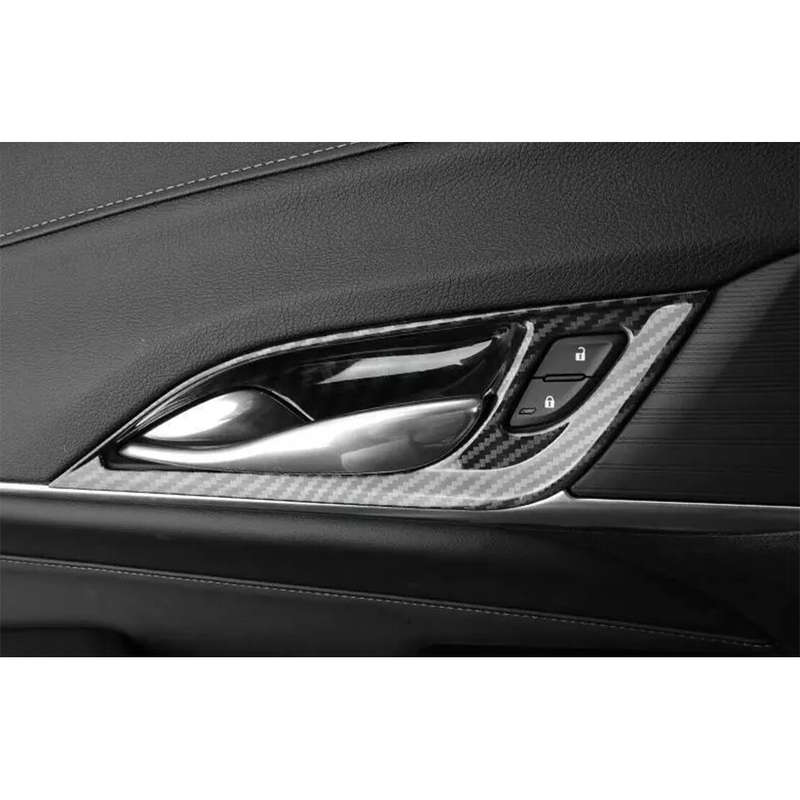Carbon Fiber Style Inner Door Handle Bowl Cover Fit For Cadillac CT4 2020-2023