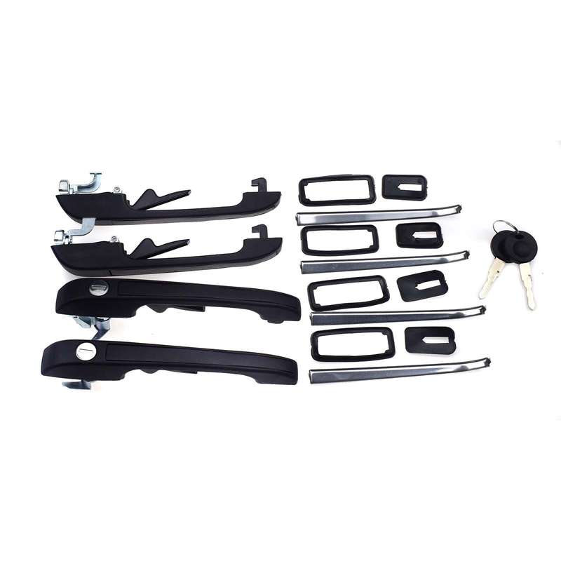 4PCS Front Rear Left Right Exterior Door Handles W/Key For VW Golf Jetta Rabbit