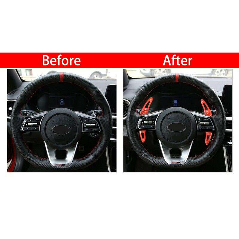2Pcs Red Steering Wheel Shift Shifter Paddle Fit For Kia Forte 2019 2020 New