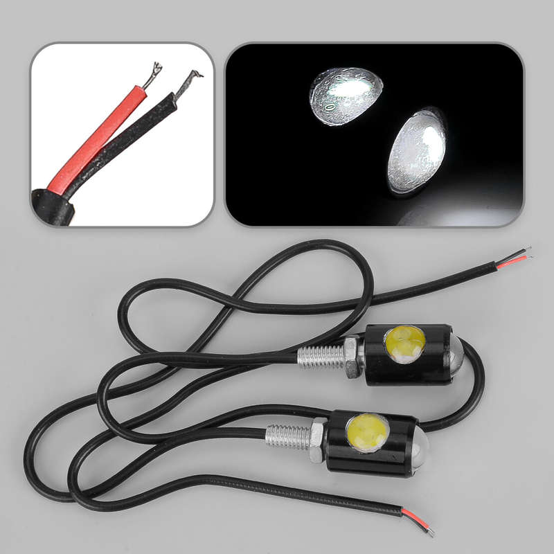 1Pair Mini White LED Motorcycle Turn Signal Light Indicator Blinker Lamp ok