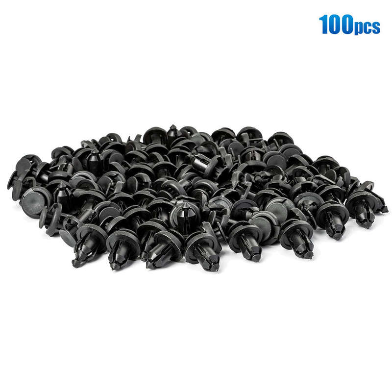 100pcs Clips Push Type Rivet Retainer Bumper Pin 10mm Fastener For Honda Acura