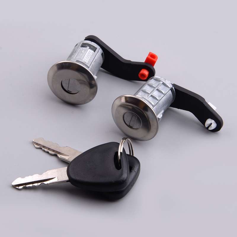 Front R + L Door Lock Barrel Cylinder Set with 2 Keys Fit For Renault Master