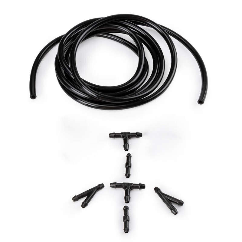 2M Windshield Washer Squirter Nozzle Kit Spray Pump Hose Connector Wiper Tube US
