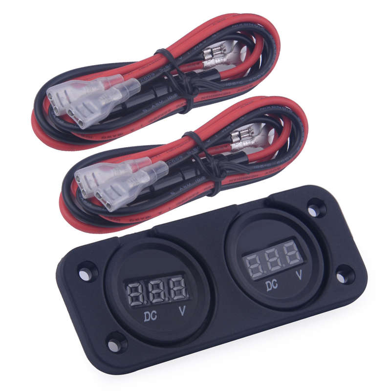 Dual Battery Digital DC12-24V Voltmeter Monitor Volt Meter Waterproof Car Boat