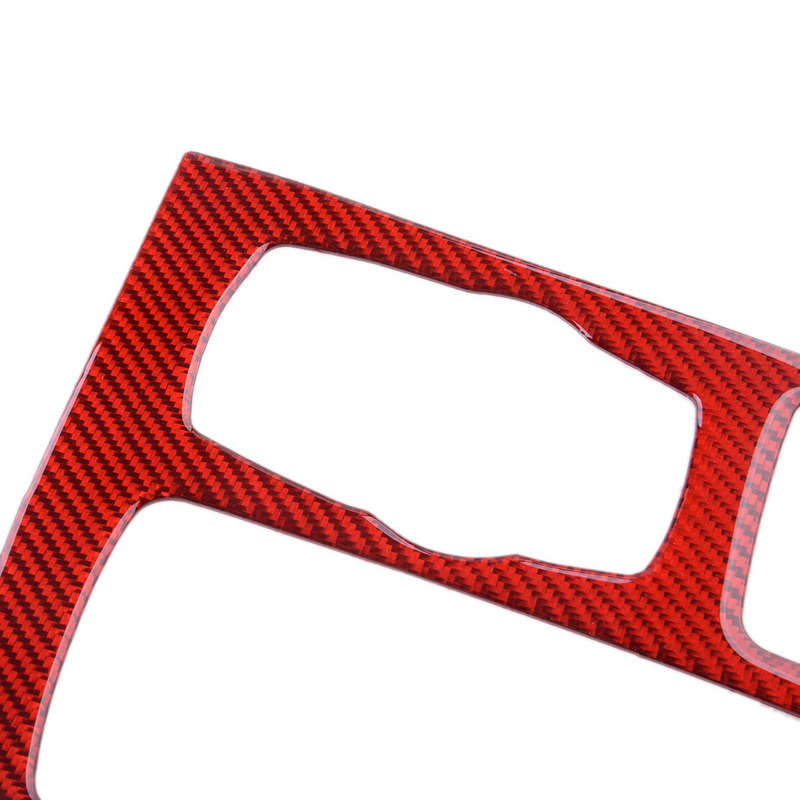 Red Carbon Fiber Gear Shift Panel Cover Trim Fit for BMW X5/X6 F15 F16 2014-2017