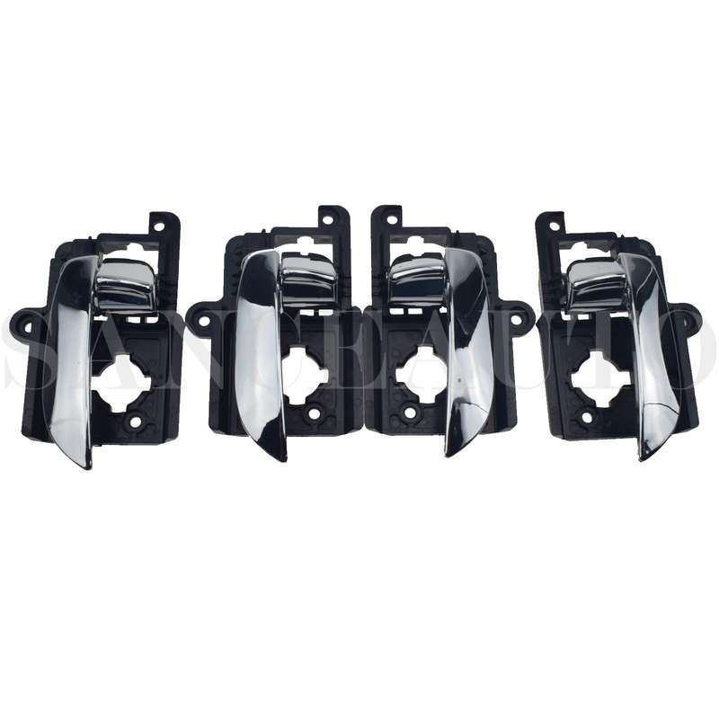 4x Front Rear LH RH Interior Door Handle For 07-10 Hyundai Elantra Sedan Chrome