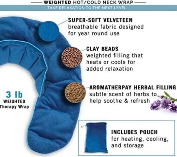 Calming Comfort ThermaComfort Weighted Hot Neck Shoulder Wrap Herbal Aromatherap