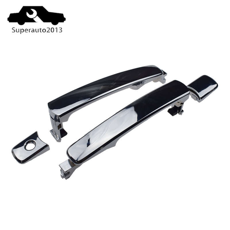 2X Exterior Door Handle Front Left & Right Side Chrome For Nissan Rogue 2008-15