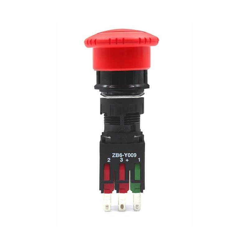 1PCS New Emergency Stop Button Switch ZB6-Y009 XB6AS8349B XB6ETN521P 16mm