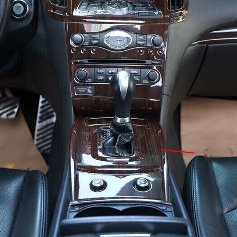 Peach Wood Grain Gear Shift Panel Cover Trim Decor Kit fit For Infiniti G37