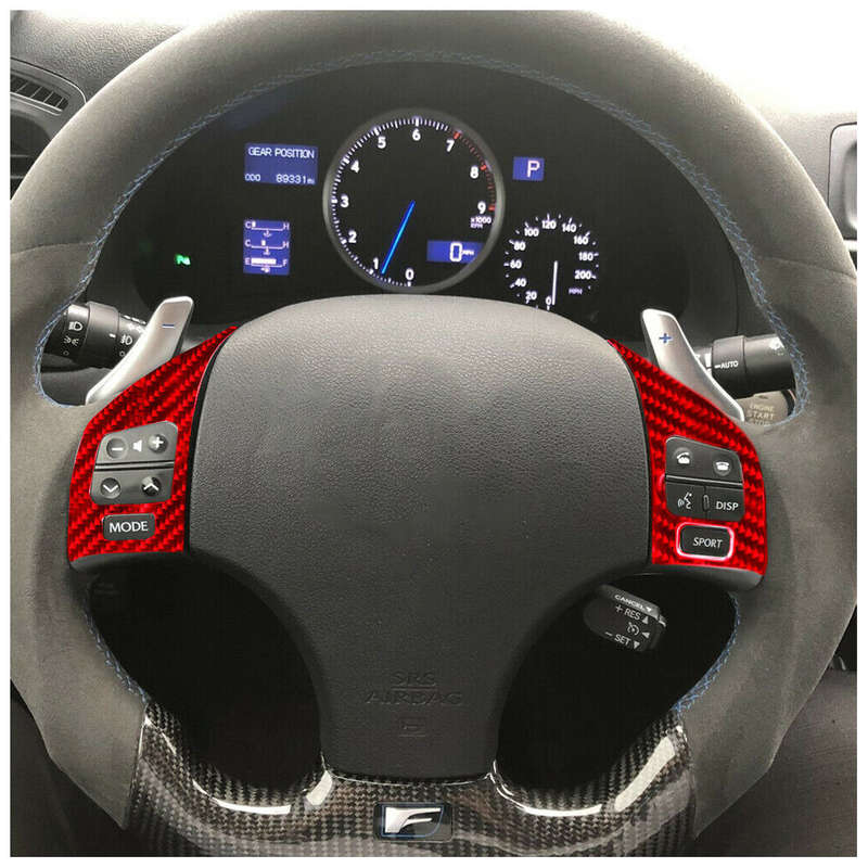 2pcs Steering Wheel Button Cover Trim Panel Fit For Lexus IS250 IS350 2006-2012